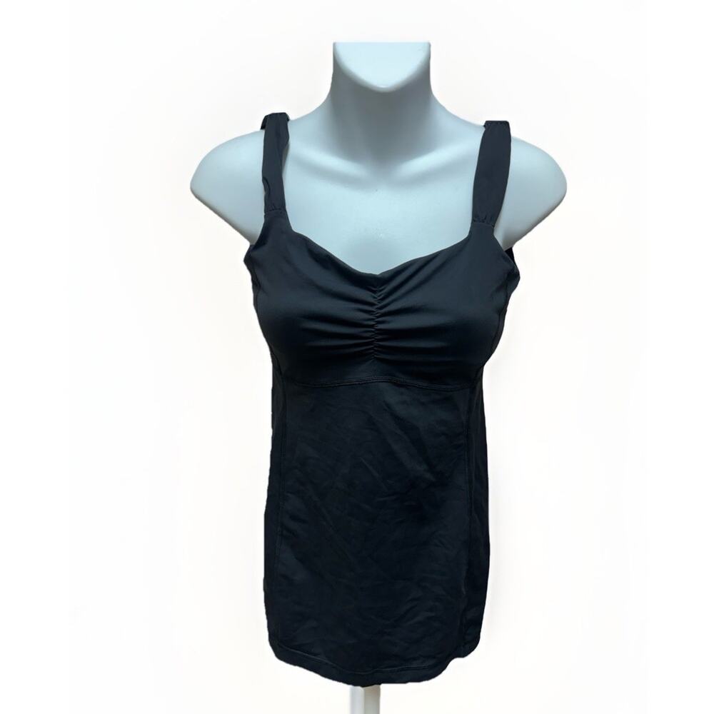 Lululemon Womens Tank Top Size 4 Black Built In Bra Cami Strap Athletic Yoga